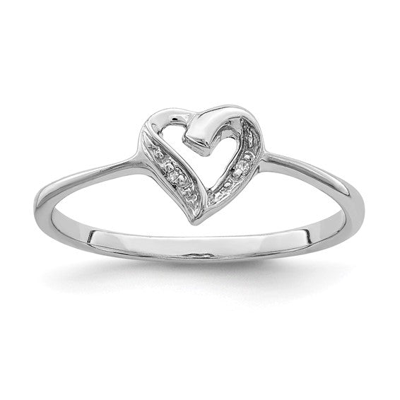 Sterling Silver Diamond Accent Heart Ring