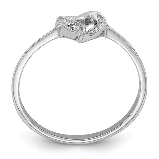 Sterling Silver Diamond Accent Heart Ring