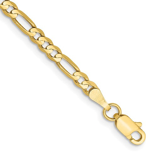 10k 3mm Concave Figaro Chain